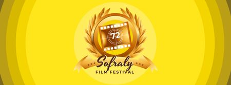 Modèle de visuel annonce du festival du film avec palm branch - Facebook cover