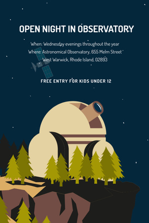 Open night in Observatory event Invitation 6x9in Design Template
