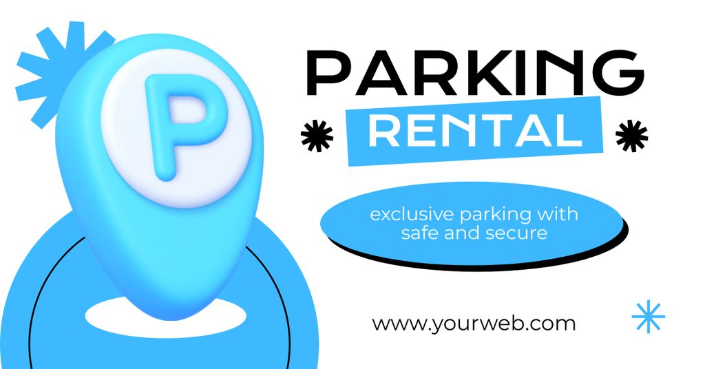Designvorlage Advertisement for Renting Parking Spaces für Facebook AD
