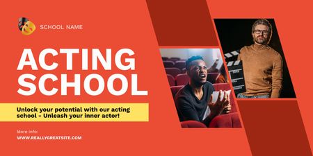Photo Talented Actors for Promotional Acting School Twitter Design Template