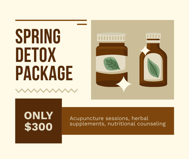 Designvorlage Best Price For Spring Detox Package With Herbal Remedies für Facebook