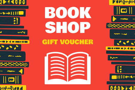 Gift Voucher for Bookshop Gift Certificate Modelo de Design
