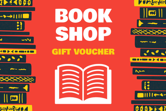 Gift Voucher for Bookshop Gift Certificate Design Template