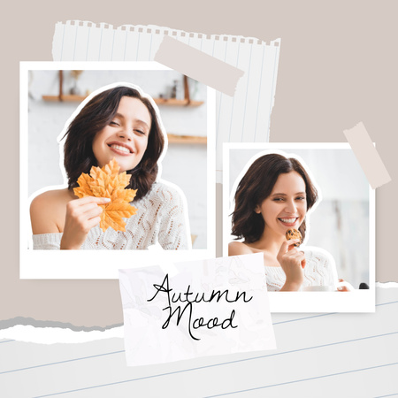 Inspiration for Fall Mood with Smiling Woman Instagram Design Template
