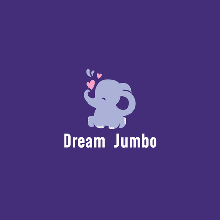 Modèle de visuel Annonce de produits pour enfants avec éléphant drôle - Logo