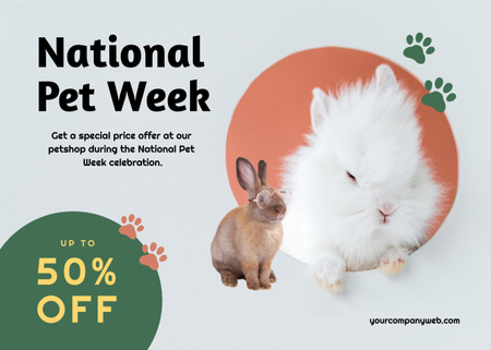 International Pet Week Celebration With Discounts For Pet Stuff Postcard 5x7in Design Template