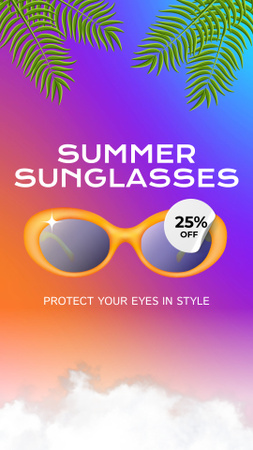 Awesome Summer Sunglasses With Discount Offer Instagram Video Story Design Template