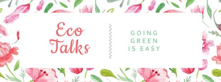 Eco Event Announcement on Floral Pattern Facebook cover tervezősablon