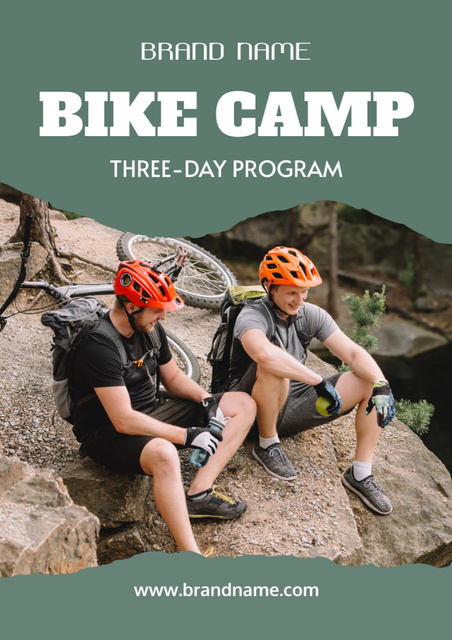 Plantilla de diseño de Bike Camp Advertisement Poster A3 