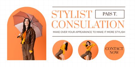 Modèle de visuel Consultation de styliste pour la sélection de vêtements et d'accessoires - Twitter