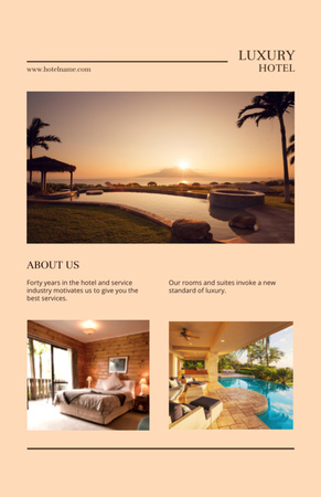 Luxury Hotel Ad Flyer 5.5x8.5in Design Template