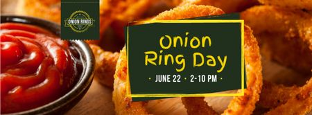 Fried onion rings Day Facebook cover Design Template