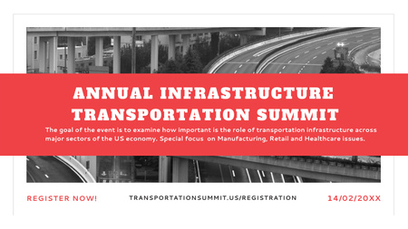Platilla de diseño Annual infrastructure transportation summit Title 1680x945px