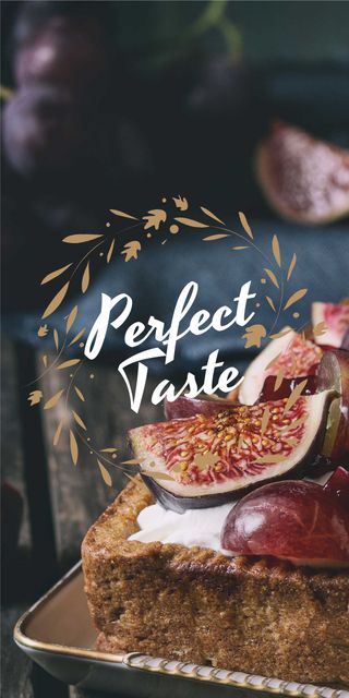 Delicious cake with fig Graphic Design Template
