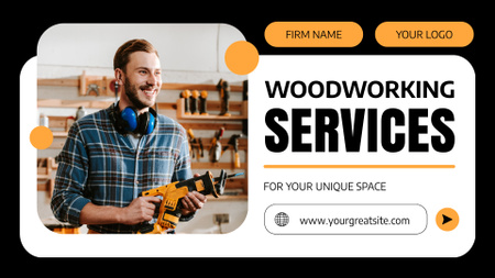 Woodworking Professional Services Presentation Wide Design Template
