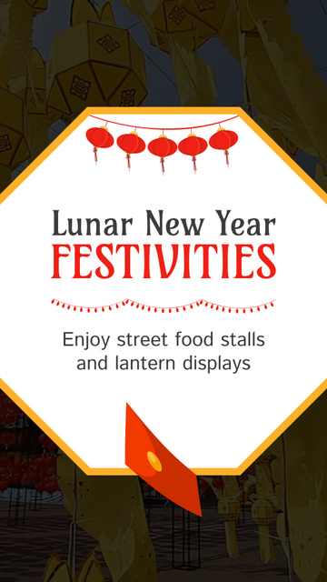 Lovely Lunar New Year Festivities With Lanterns Instagram Video Story Šablona návrhu