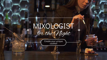 Unique Cocktails From Mixologist Tonight In Bar Full HD video Design Template