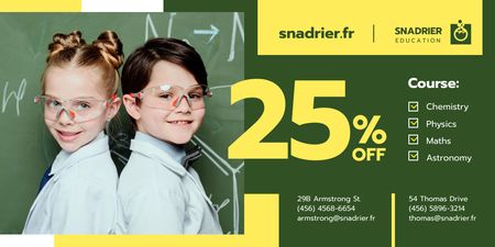 Education Courses Sale with Kids by Chalkboard Twitter Šablona návrhu