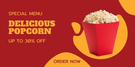 Carton Box with Popcorn Twitter – шаблон для дизайну