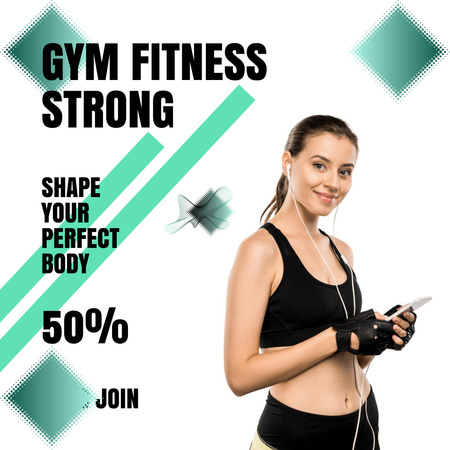 Designvorlage Fitness Club Promotion für Instagram