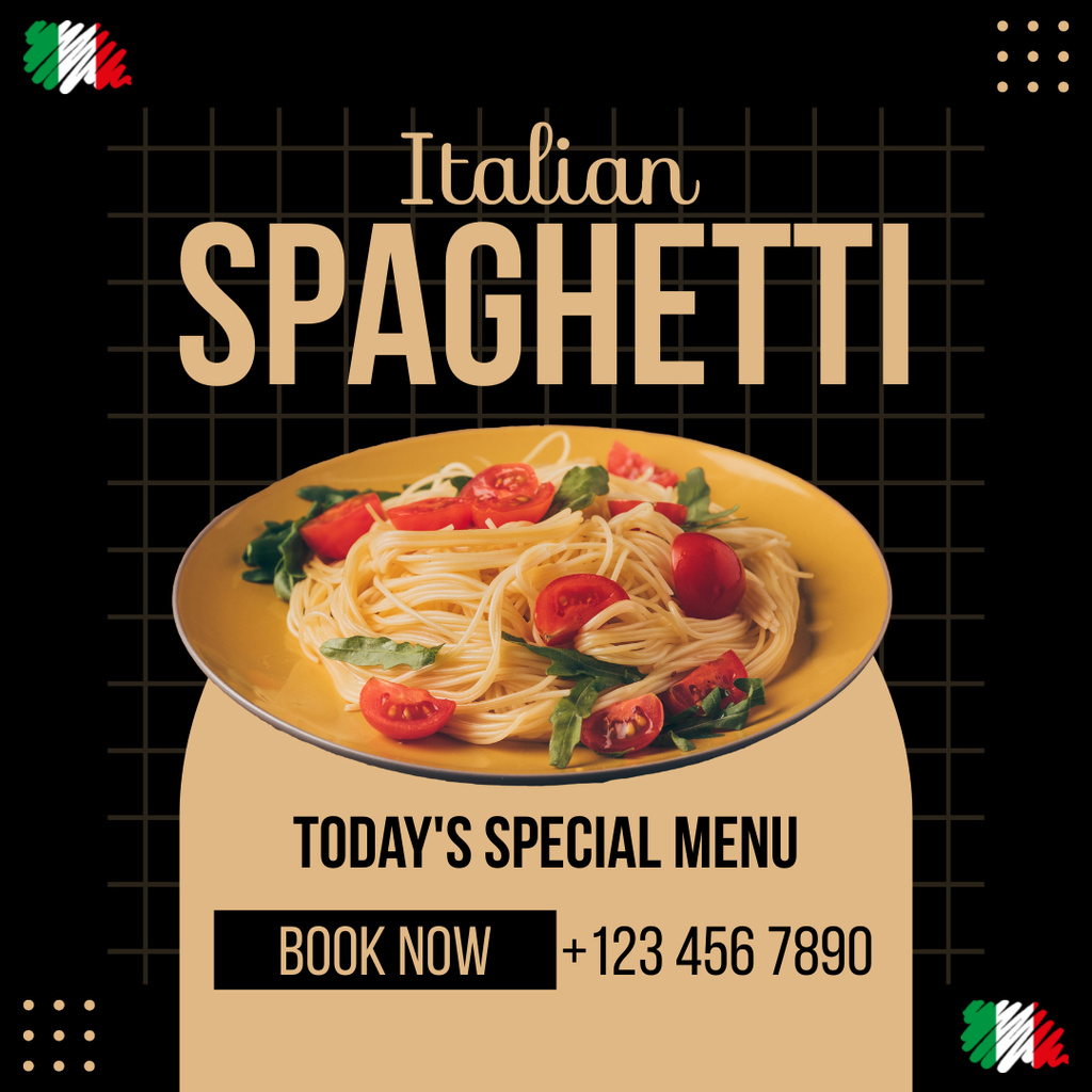 Offer Special Menu of Day with Spaghetti Instagram Šablona návrhu