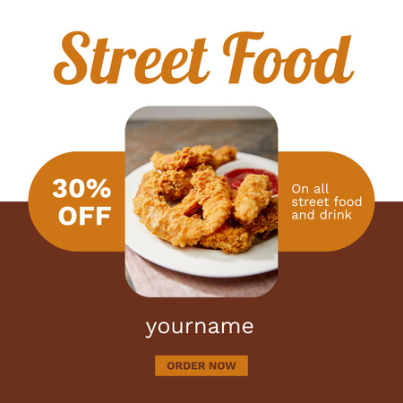 Discount Offer on Delicious Street Food Instagram Tasarım Şablonu