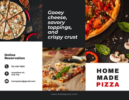 Plantilla de diseño de pizzería Brochure 8.5x11in 