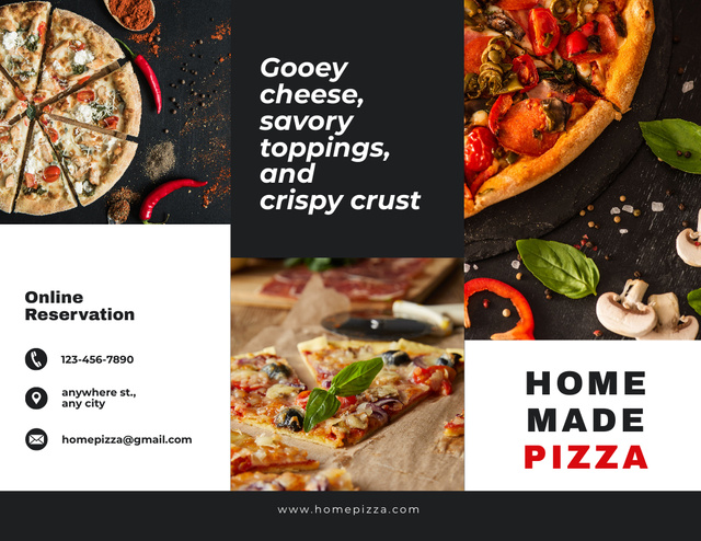 Pizzeria Brochure 8.5x11in – шаблон для дизайна