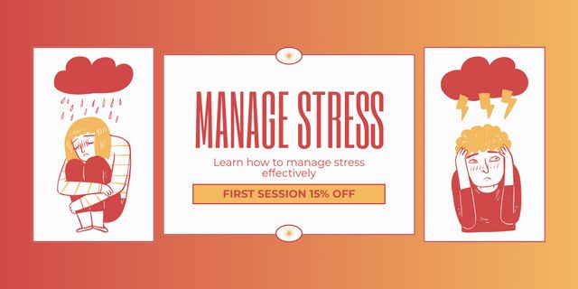 Plantilla de diseño de Effective Anxiety And Stress Managing Lessons Twitter 