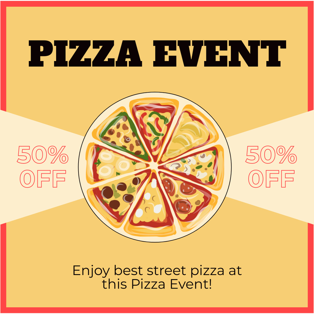 Discount Offer on Tasty Pizza Instagram Tasarım Şablonu