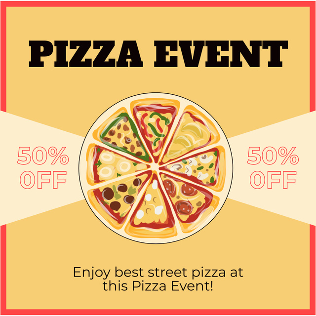 Discount Offer on Tasty Pizza Instagram – шаблон для дизайна