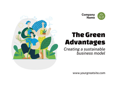 Ontwerpsjabloon van Presentation van Plan om een duurzaam groen bedrijfsmodel te creëren