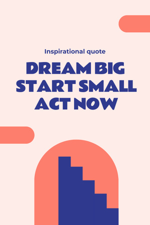 Motivational Quote with Illustration of Stairs Pinterest Design Template