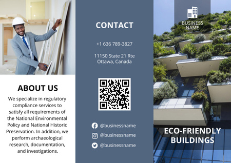 Sustainable Construction Services Brochure Tasarım Şablonu