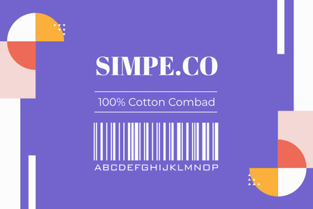 Fialový jednoduchý štítek na oblečení Label Šablona návrhu