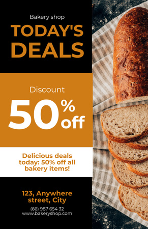 Bread Discount Offer Recipe Card Design Template