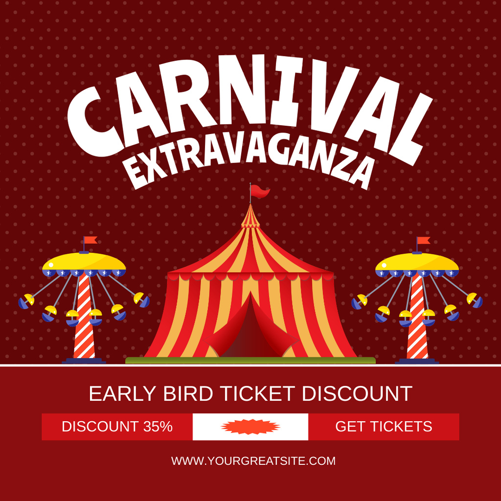Discount For Early Reservation Of Carnival Extravaganza Instagram Πρότυπο σχεδίασης