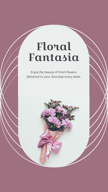 Services for Arranging Fantasy Flower Bouquets Instagram Story Design Template