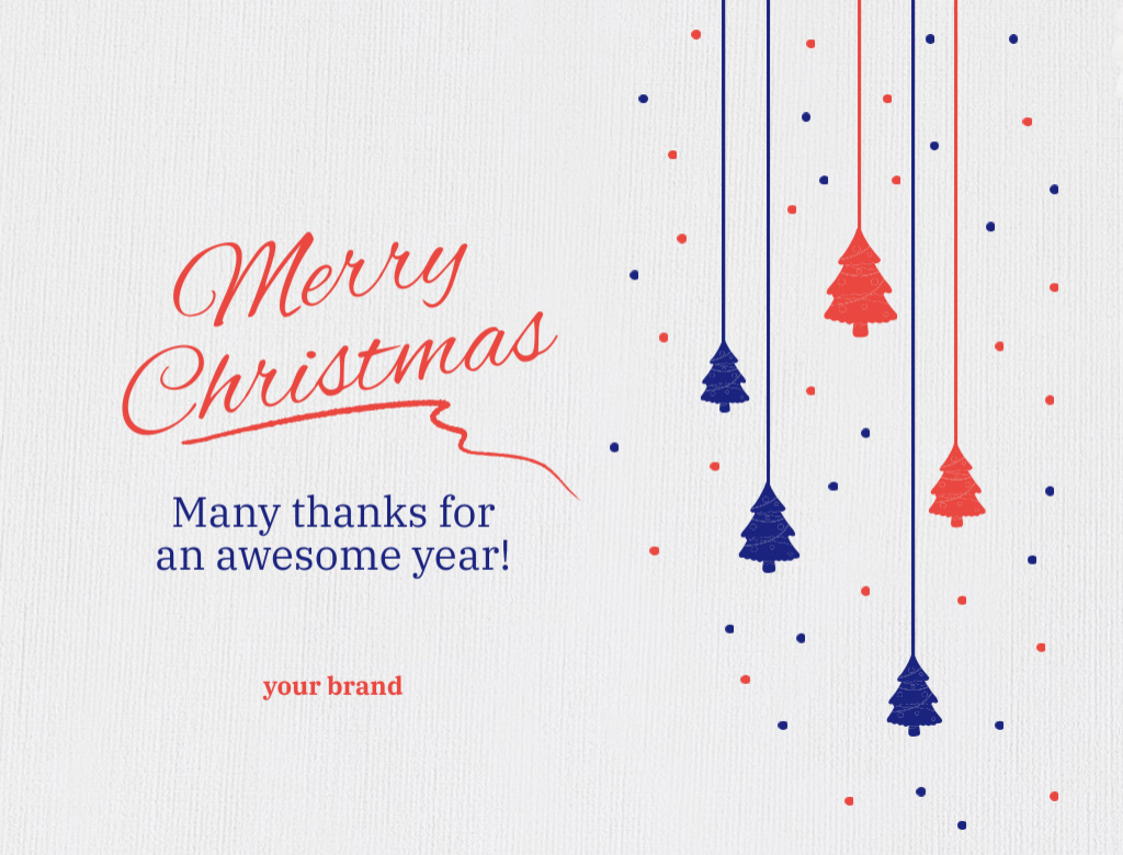Christmas Wishes with Simple Holiday Decor Postcard 4.2x5.5in Šablona návrhu