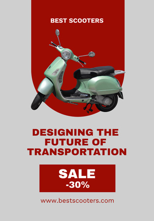 Ретро-электрические скутеры на продажу по сниженным ценам Poster 28x40in – шаблон для дизайна