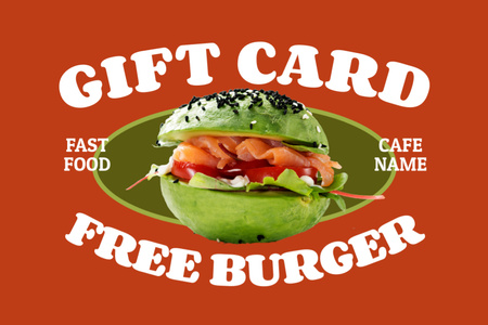 Special Offer of Free Burger in Cafe Gift Certificate Design Template