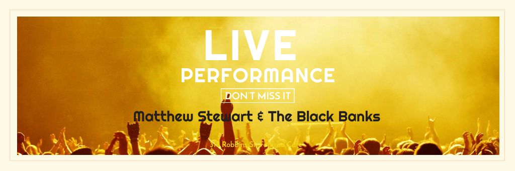 Plantilla de diseño de Live performance Announcement with Crowd on Concert Email header 