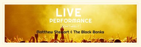 Plantilla de diseño de anuncio de actuación en vivo con multitud en concierto Email header 