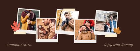 Happy Man and Woman Having Fun Together Facebook coverデザインテンプレート