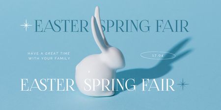 Easter Spring Fair Ad on Blue Twitter tervezősablon