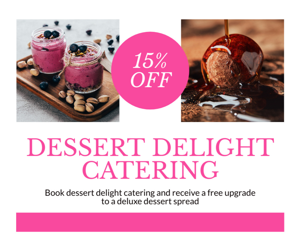 Ontwerpsjabloon van Facebook van Catering Services for Exquisite Delicious Desserts