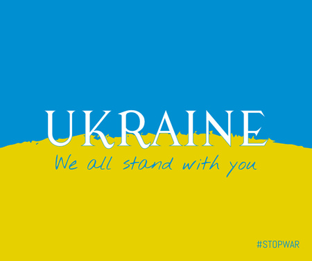 Ukrainian Flag for Appeal to Stand with Ukraine Facebook tervezősablon