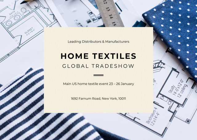 Home Textiles Global Event Announcement Poster A2 Horizontalデザインテンプレート
