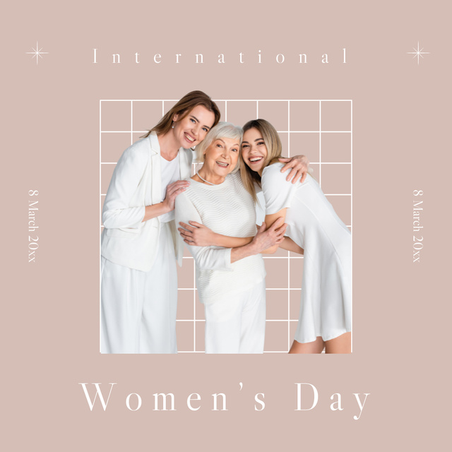 Women's Day Celebration with Women of Different Age Instagram Tasarım Şablonu