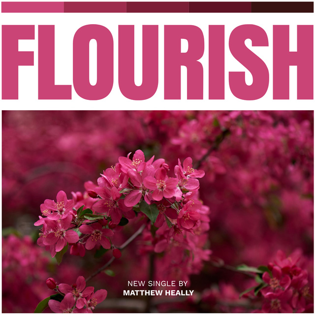 Pink Blooming Bush Album Cover – шаблон для дизайну